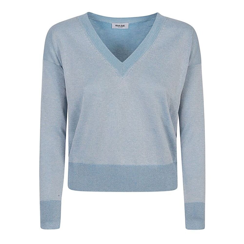 Base Women Cotton Blend V-Neck Sweater